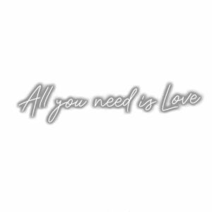 Inspirational quote "All you need is Love" shadow text.
