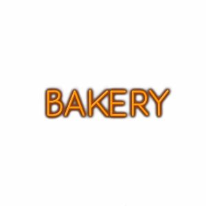 3D-styled text spelling "BAKERY" with shadow effect.