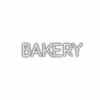 Embossed "BAKERY" sign on a white background.
