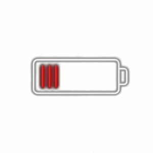 Low battery icon with red indicator