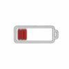 Low battery icon, red low level indicator.