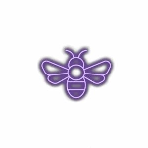 Stylized purple bee icon illustration