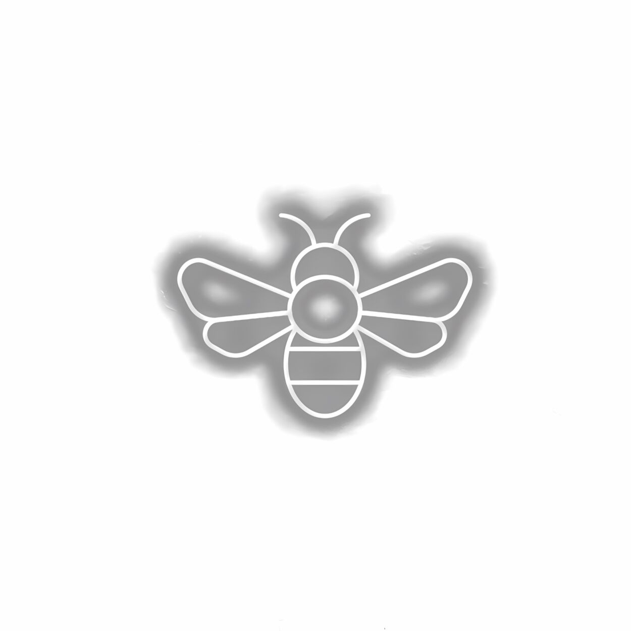 Silver bee illustration shadow effect