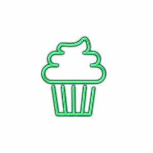 Neon cupcake sign illustration