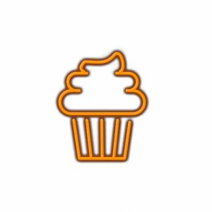 Neon cupcake sign illustration