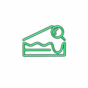Neon sign of a piece of cake.