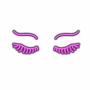 Neon pink eyelashes illustration