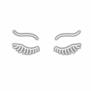 Stylized eyelashes and eyebrows illustration.