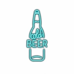 Neon sign with text "Cold Beer
