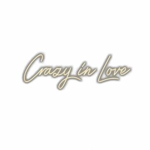 Cursive 'Crazy in Love' text on white background