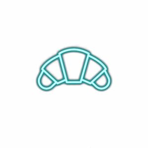 Neon croissant sign illustration