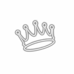 Paper cutout crown on white background