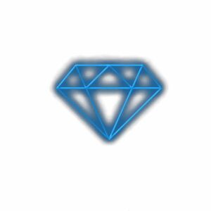 Stylized blue diamond illustration with shadows.