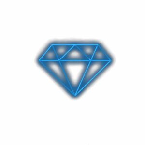 Illustration of a stylized blue diamond.