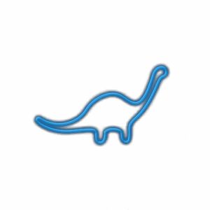 Neon blue dinosaur silhouette icon