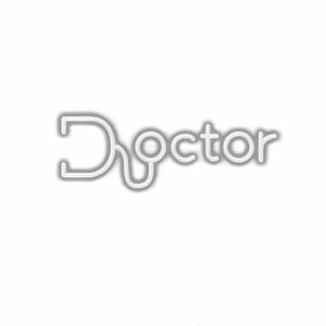 Embossed "Doctor" text in a modern font style.