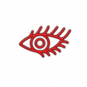 Abstract red eye illustration with shadow effect.