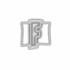 Shiny silver letter F logo