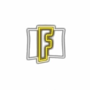 Yellow and white letter F logo