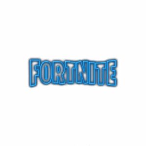 Fortnite game logo with blue 3D effect