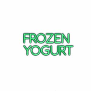 Neon-style "Frozen Yogurt" text sign.