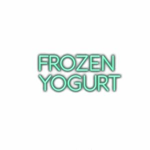 Neon sign text "Frozen Yogurt" with icy effect