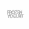 Embossed "Frozen Yogurt" text, dessert concept.