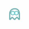 Neon ghost icon on white background