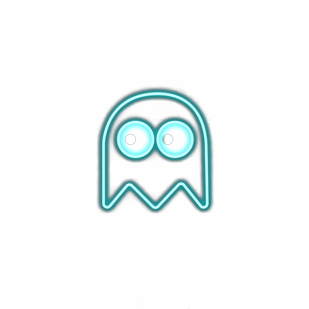 Neon ghost icon on white background