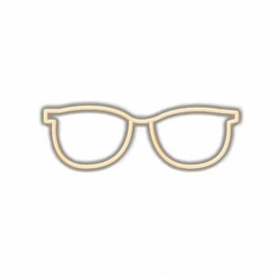 Stylish glasses outline icon on white background.