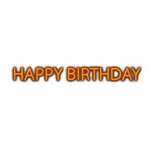 3D Happy Birthday text celebration graphic