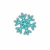 Blue snowflake graphic on white background.