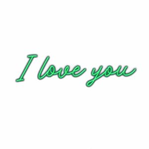 Neon sign with text "I love you