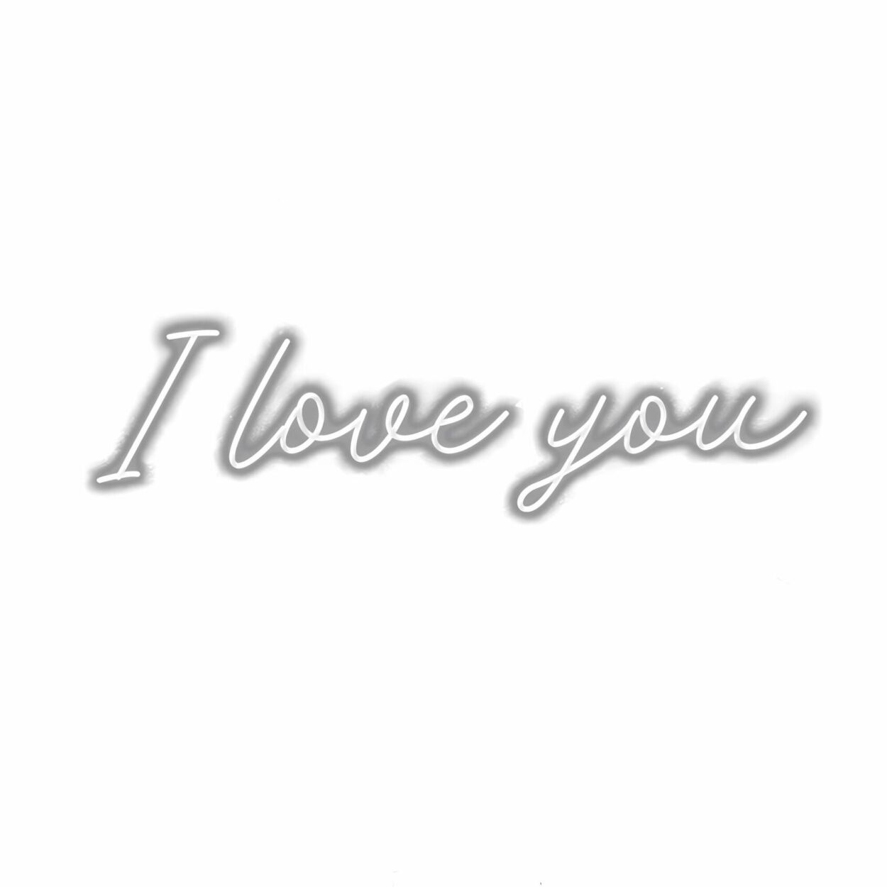Text "I love you" with shadow effect.