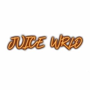 Juice WRLD logo in 3D orange lettering