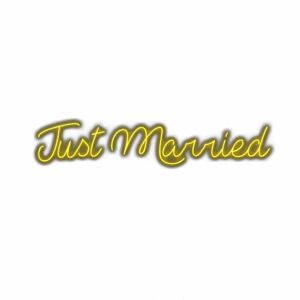 Neon "Just Married" sign