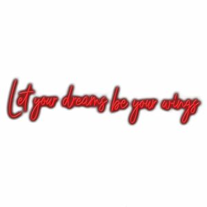 Inspirational quote with neon effect text.