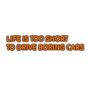 Motivational car enthusiast quote in bold text.