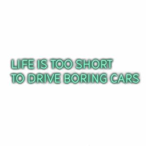 Inspirational car enthusiast quote text.