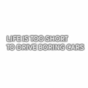 Motivational quote on life and exciting cars.