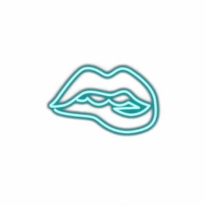 Neon light lips sign illustration