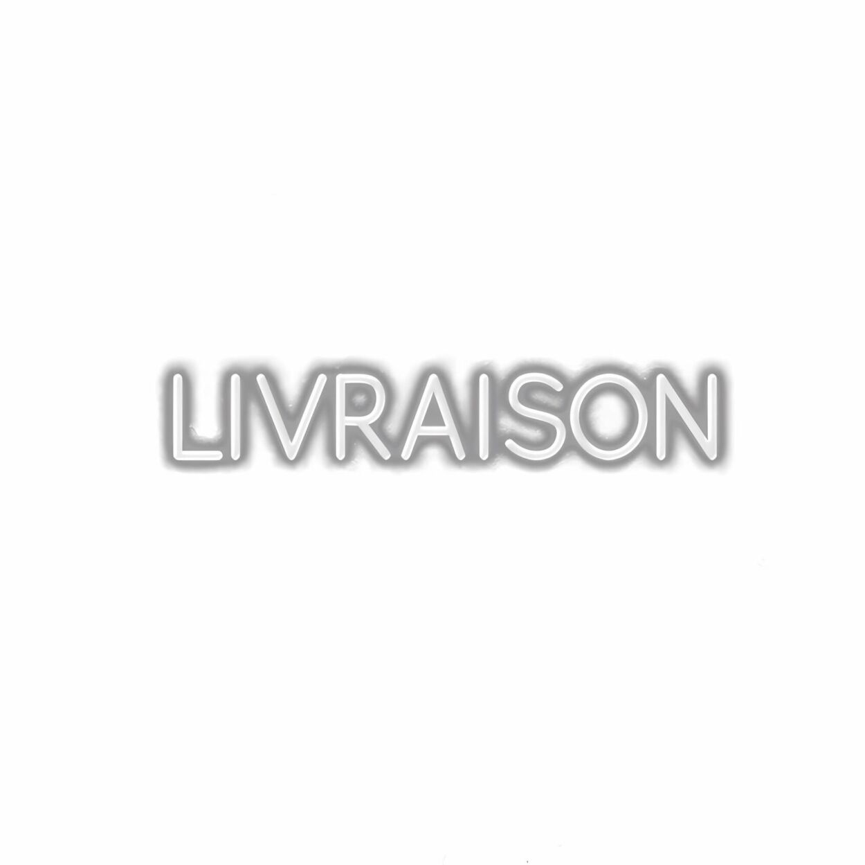 Embossed word 'LIVRAISON' on white background.