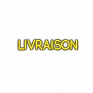 Yellow neon sign reading 'Livraison' meaning 'Delivery'