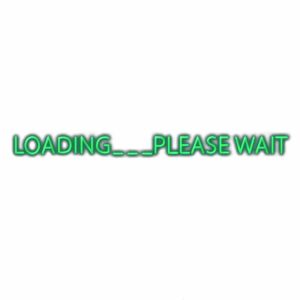 Green "LOADING... PLEASE WAIT" screen message.