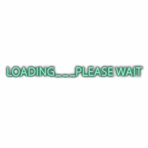 Loading screen message with 'Please Wait' text