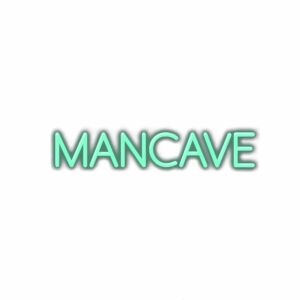 3D text 'MANCAVE' with shadow on light background