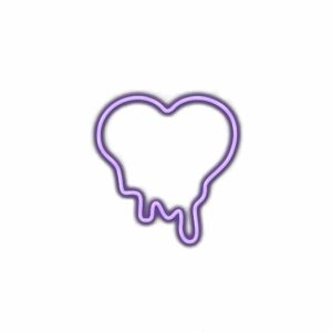 Purple neon heart-shaped outline illustration.