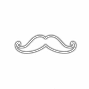 Stylized mustache illustration on white background.