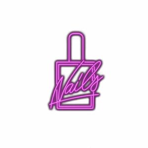 Neon sign logo for Zails Nails.