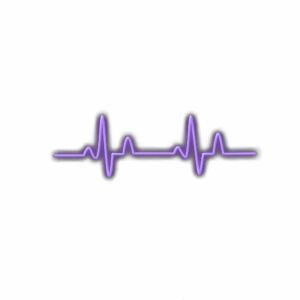 Purple heartbeat line illustration on white background